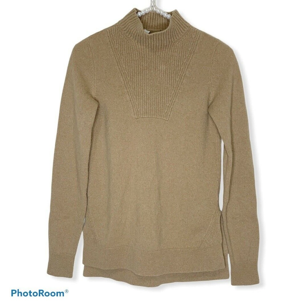 Akris Punto brown mock neck long sleeve sweater wool cashmere size 2